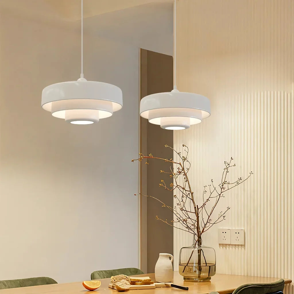 Three-Layer Disc Pendant Light in Macaron Design