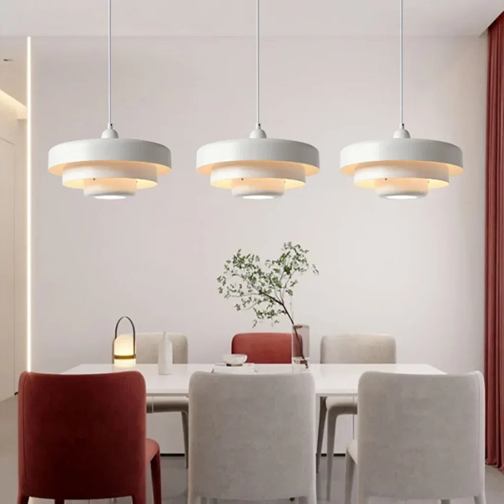 Three-Layer Disc Pendant Light in Macaron Design