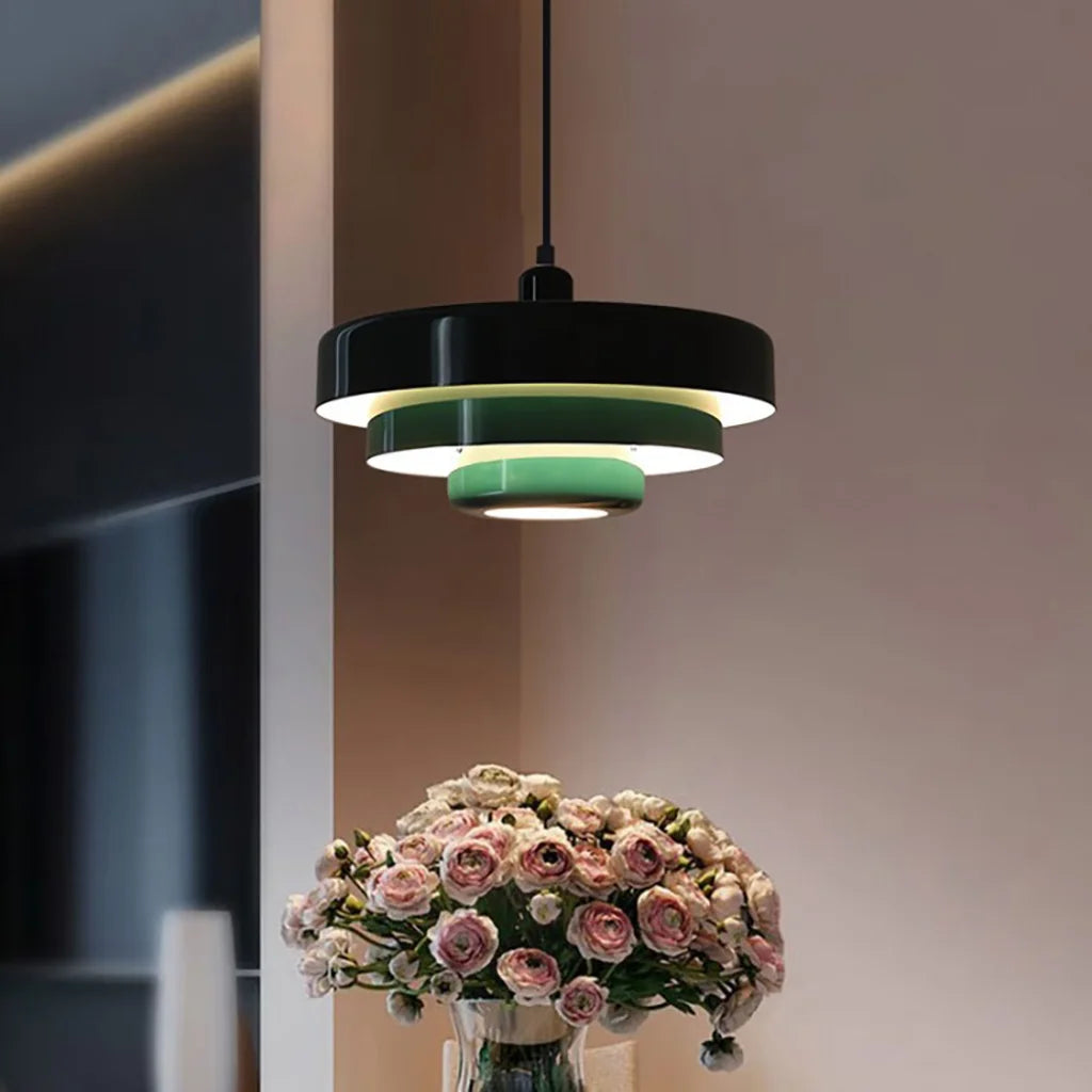 Three-Layer Disc Pendant Light in Macaron Design