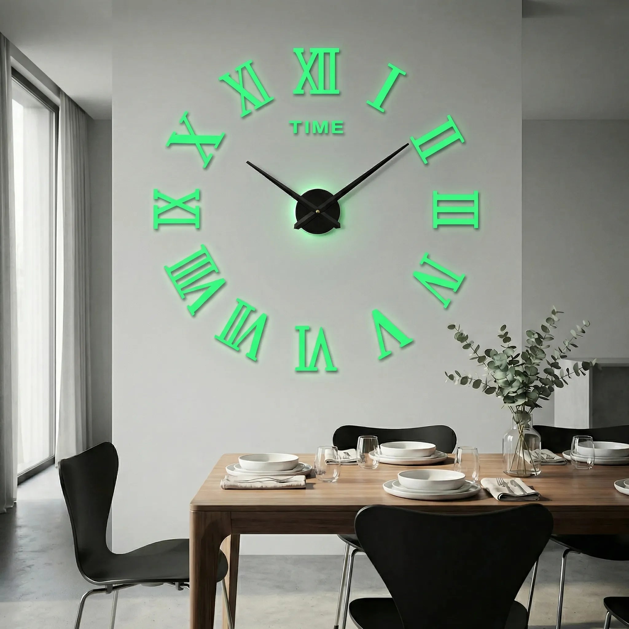 Übergroße Wanduhr mit 3D-Ziffern – minimalistisch und modern
