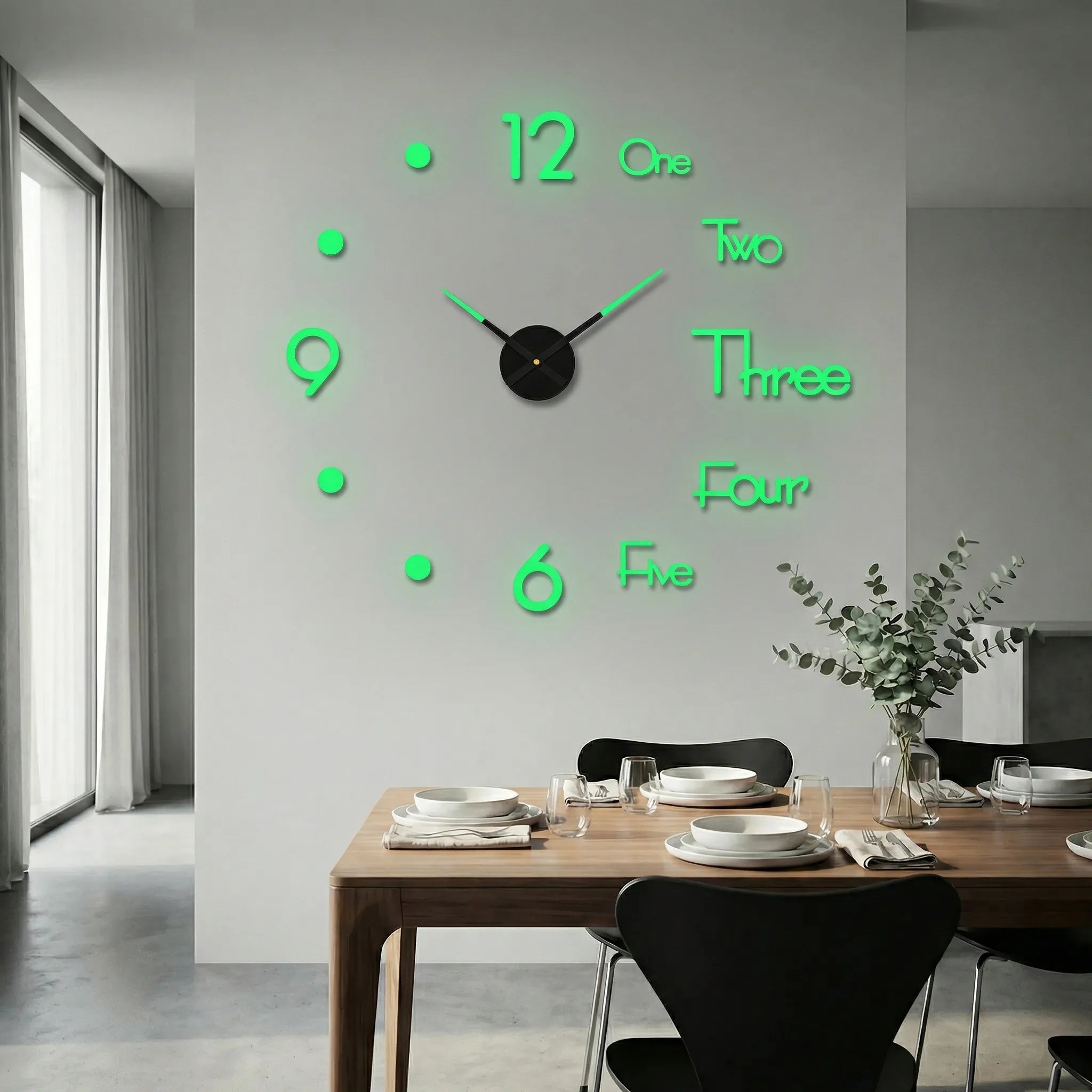 Übergroße Wanduhr mit 3D-Ziffern – minimalistisch und modern