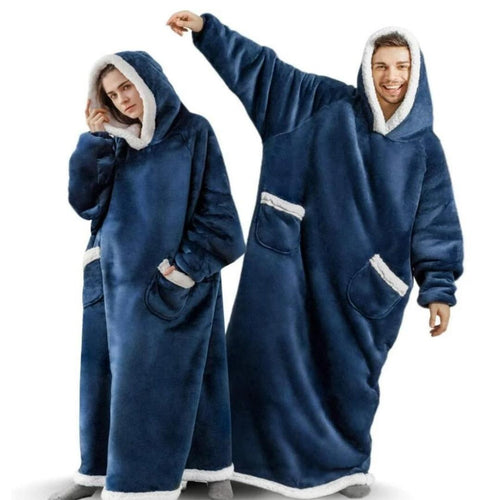Oversized Hoodie Decke mit Kapuze und Taschen für Wärme