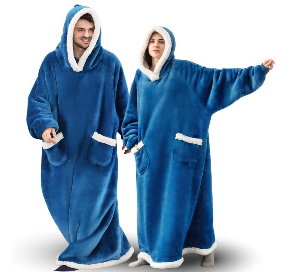 Oversized Hoodie Decke mit Kapuze und Taschen für Wärme