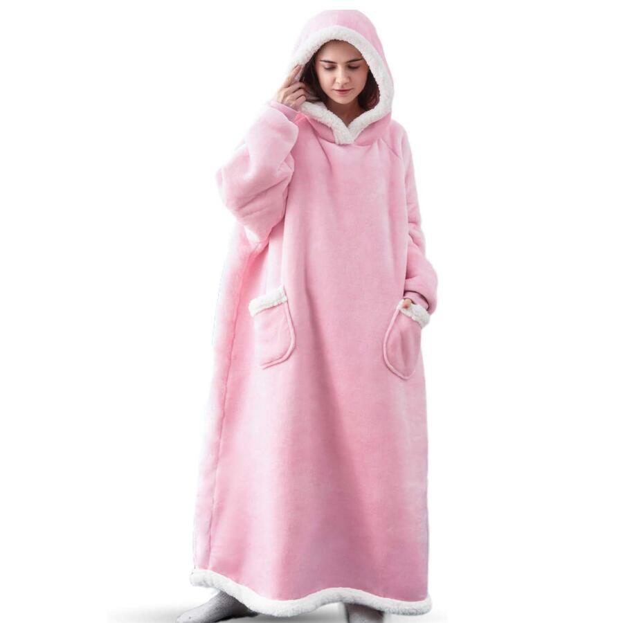 Oversized Hoodie Decke mit Kapuze und Taschen für Wärme