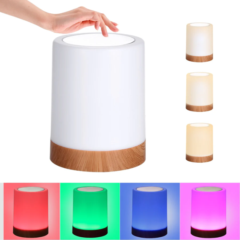 Dimmable LED night light with color-changing feature for bedrooms