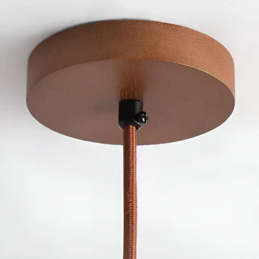 LED Hängeleuchte Japanischer Stil Naturstein Holz Warmweiß Ø15cm
