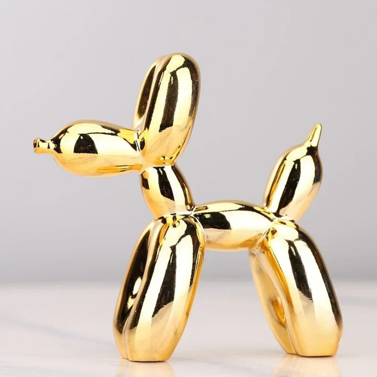 Ballon Hund Skulptur aus Harz – moderne Pop-Art Dekofigur