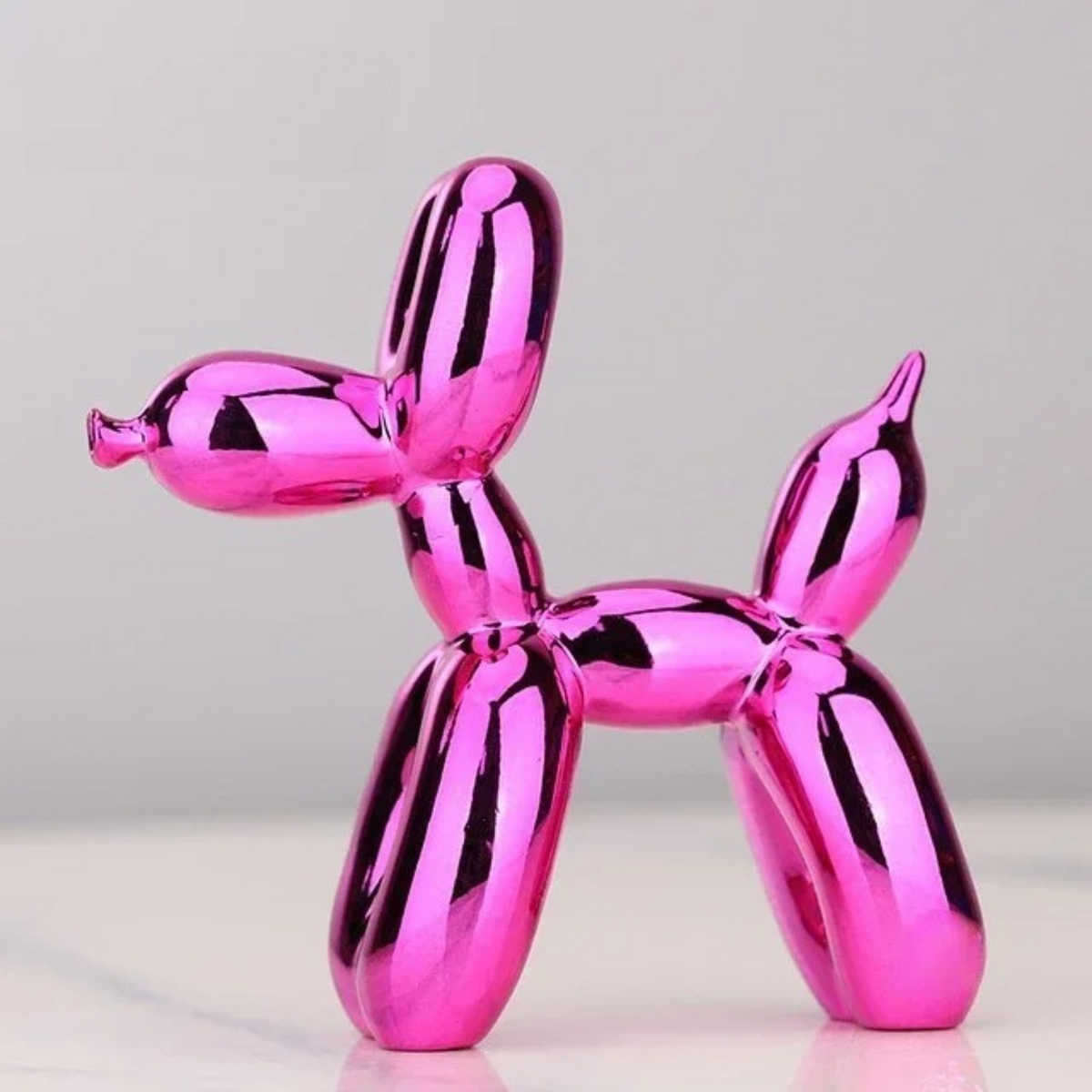 Ballon Hund Skulptur aus Harz – moderne Pop-Art Dekofigur