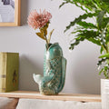 Vase in Koi-Fisch-Form aus Steingut – dekoratives Kunstobjekt