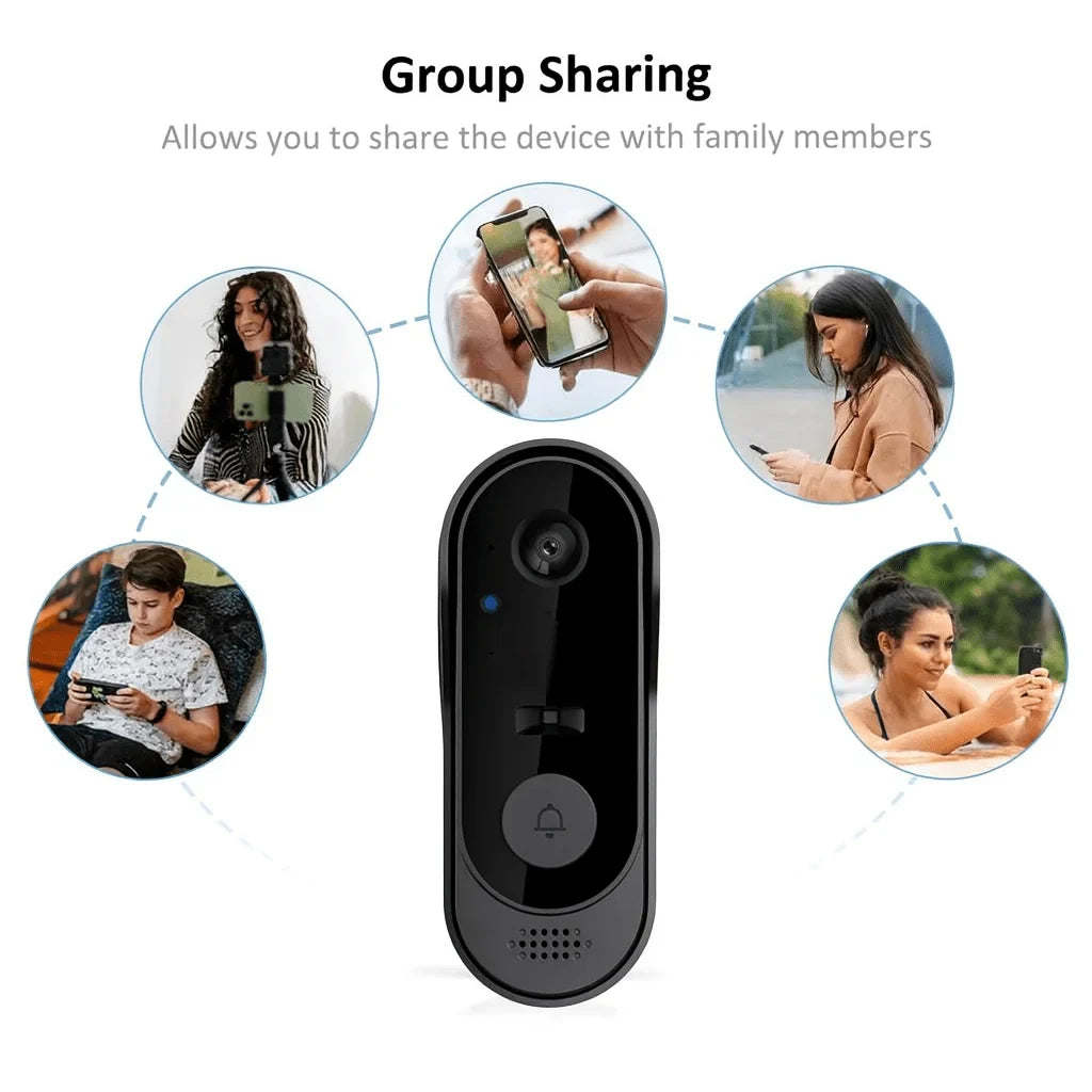 Wireless video doorbell with HD night vision and motion detection