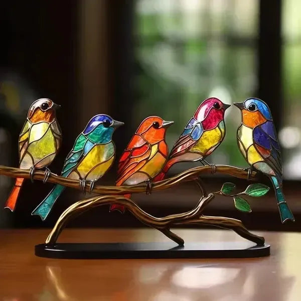 Vogel-Skulptur aus farbigem Glas – elegante Dekoration handgefertigt