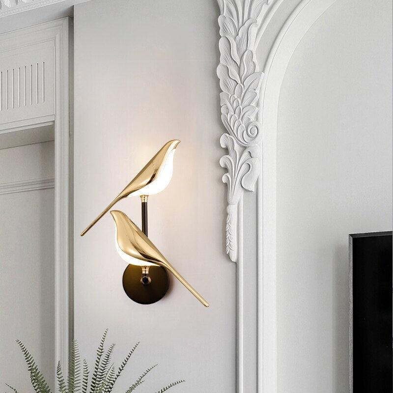 Vogel Wandlampe LED – moderne Wandleuchte mit magnetischer Befestigung