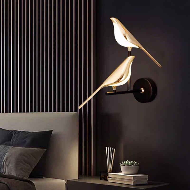Vogel Wandlampe LED – moderne Wandleuchte mit magnetischer Befestigung