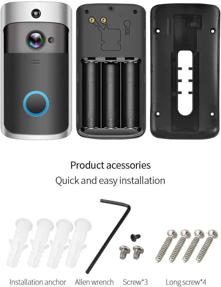 Wi-Fi video doorbell with HD night vision and two-way audio