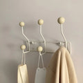 Wall-Mounted Coat Rack Cast Iron Mid-Century Style with 3 or 4 Hooks
