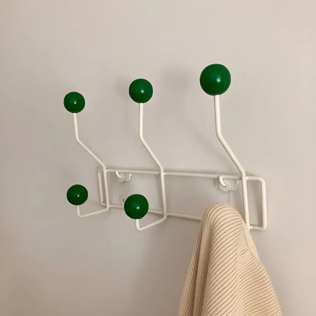Wall-Mounted Coat Rack Cast Iron Mid-Century Style with 3 or 4 Hooks