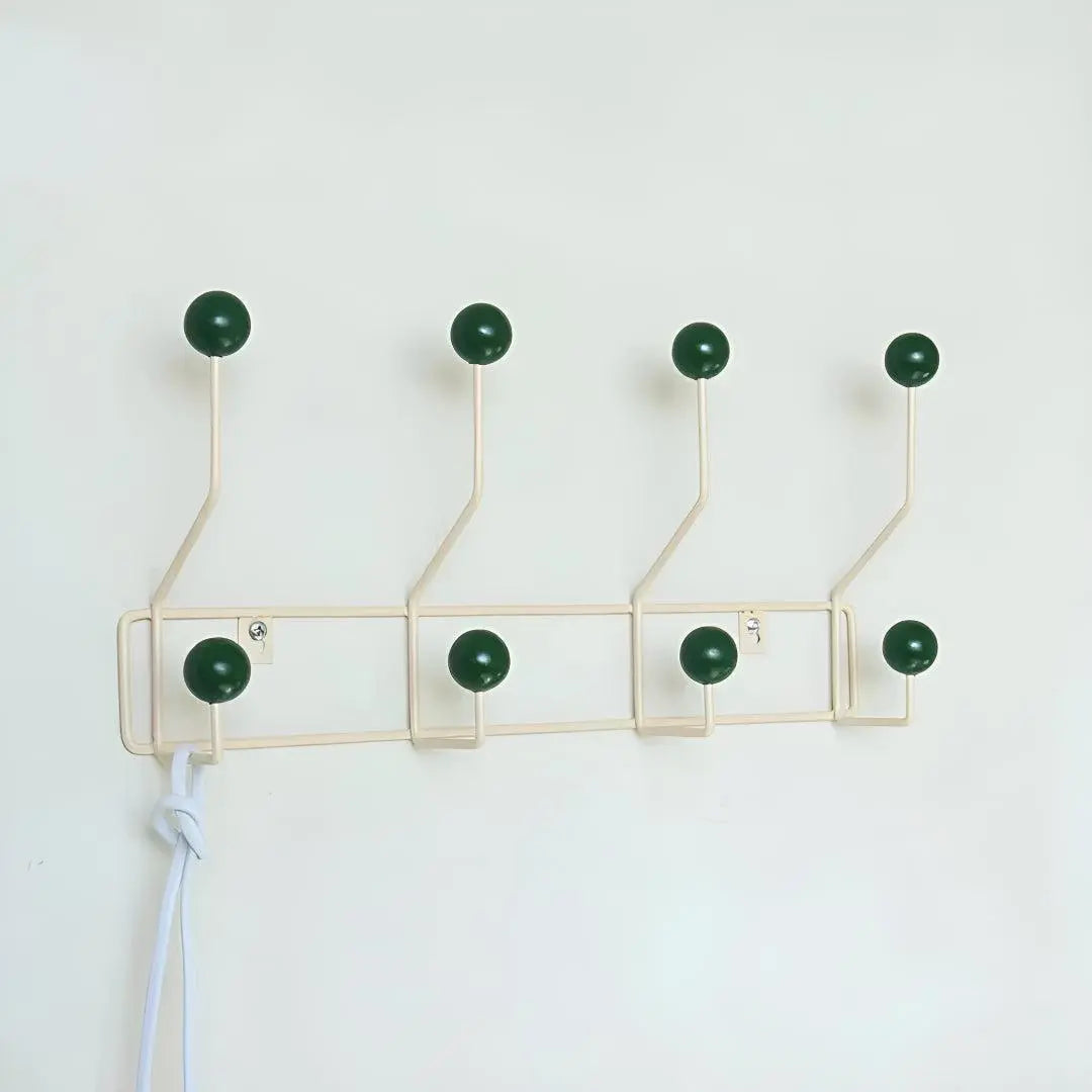 Wall-Mounted Coat Rack Cast Iron Mid-Century Style with 3 or 4 Hooks
