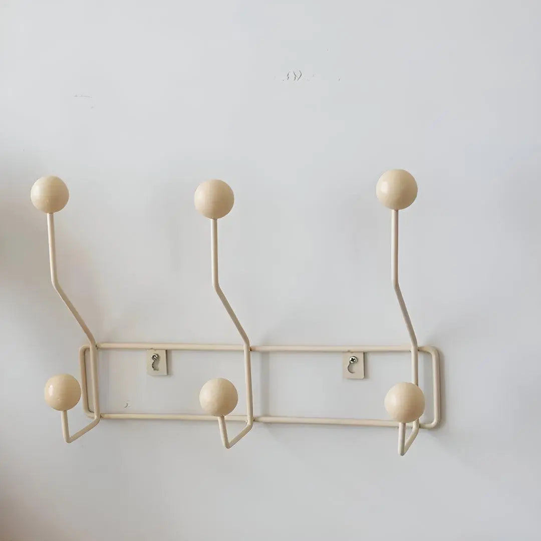 Wall-Mounted Coat Rack Cast Iron Mid-Century Style with 3 or 4 Hooks