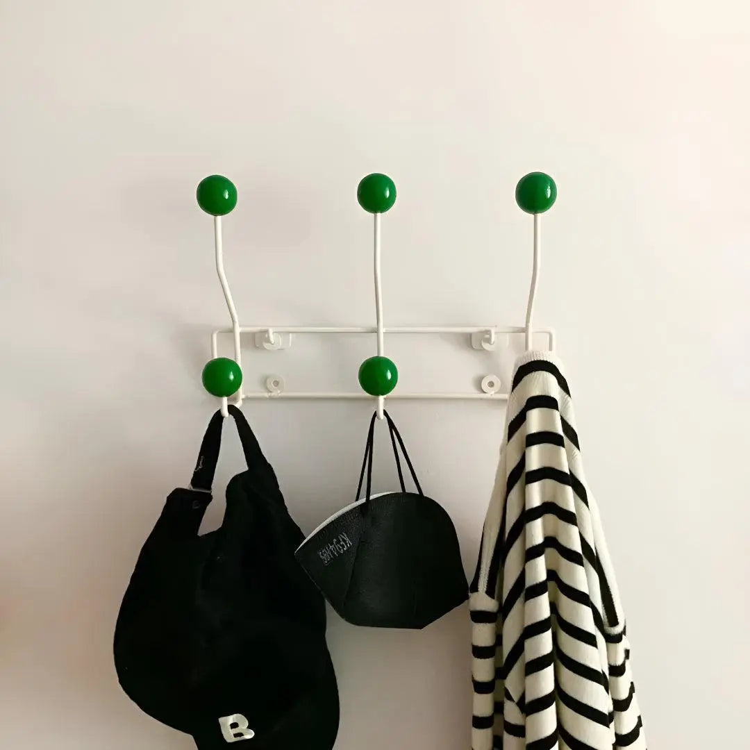 Wall-Mounted Coat Rack Cast Iron Mid-Century Style with 3 or 4 Hooks