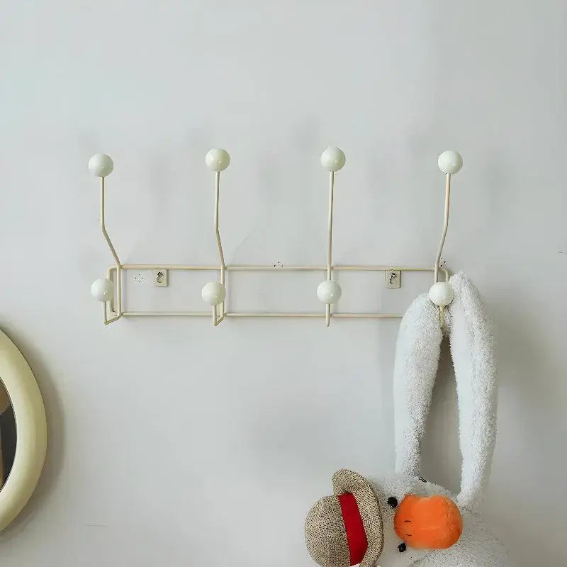 Wall-Mounted Coat Rack Cast Iron Mid-Century Style with 3 or 4 Hooks
