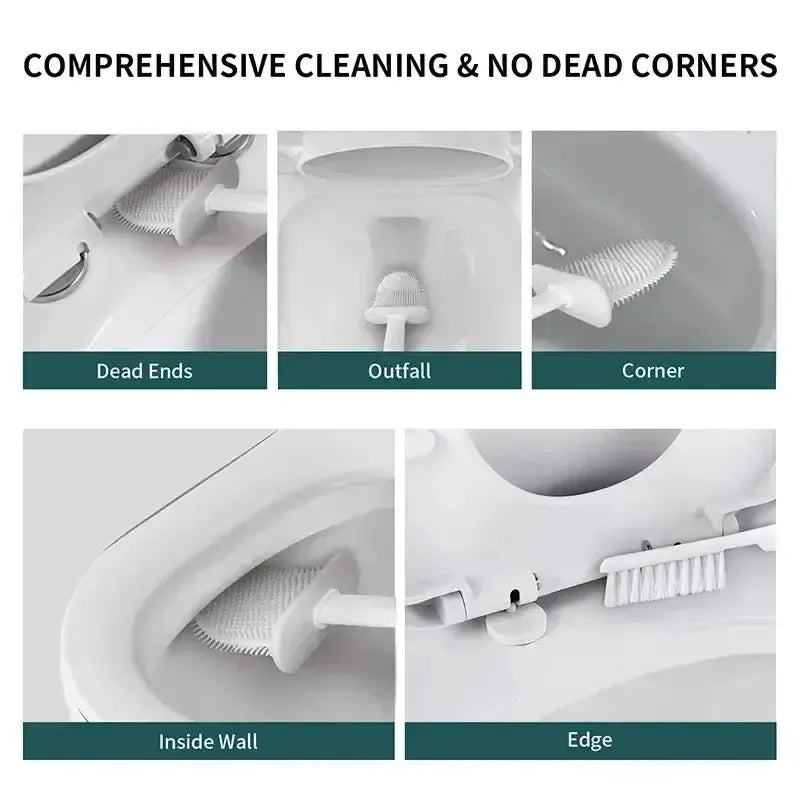 Wandmontage Toilettenbürsten-Set aus Silikon – platzsparend