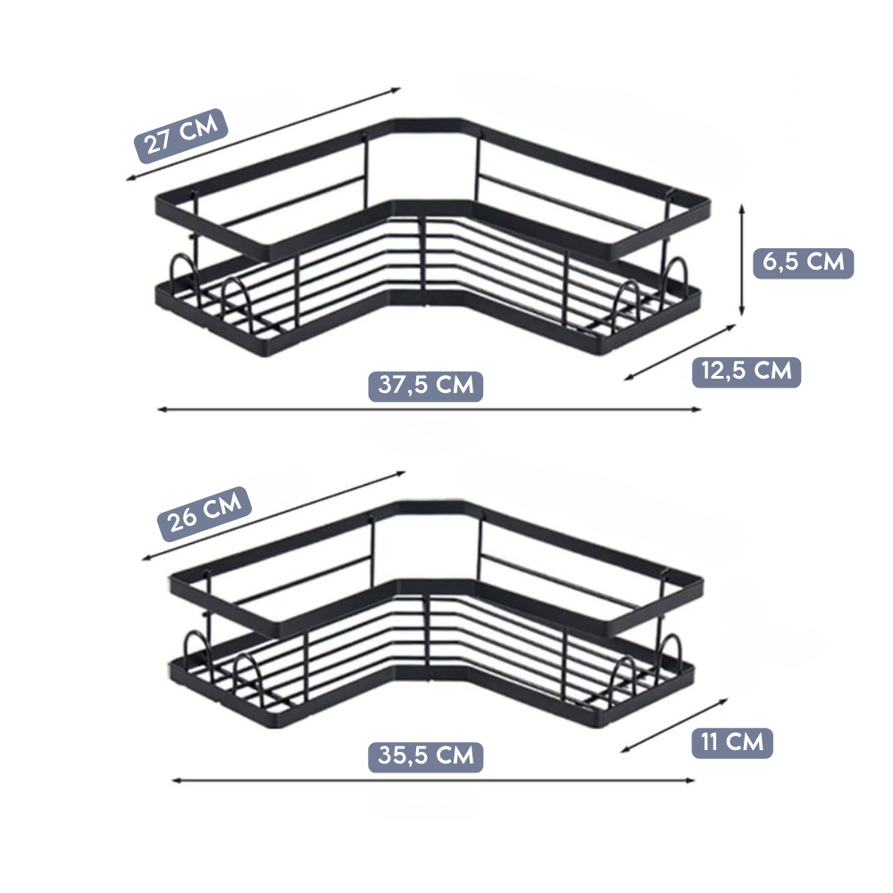 Wandregal mit geschwungenem Design für Badezimmer 2er-Set