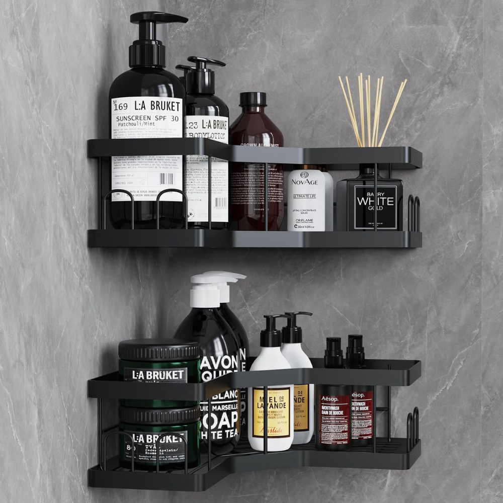 Wandregal mit geschwungenem Design für Badezimmer 2er-Set