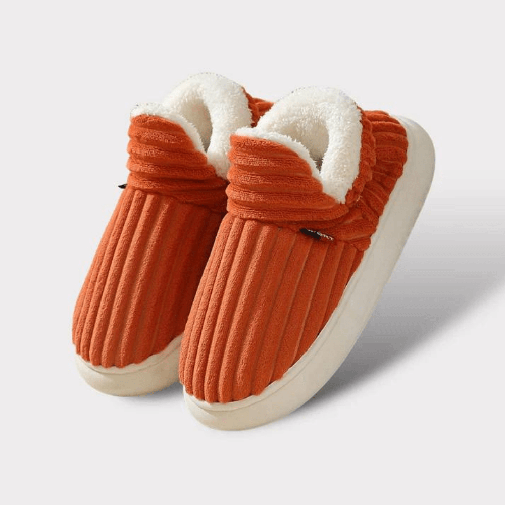 Warm unisex winter slippers with plush lining for the whole family