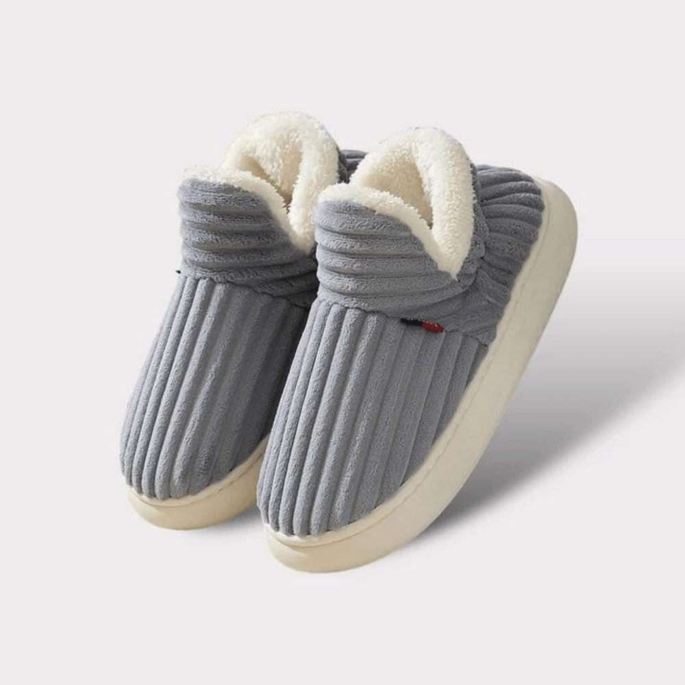 Warm unisex winter slippers with plush lining for the whole family
