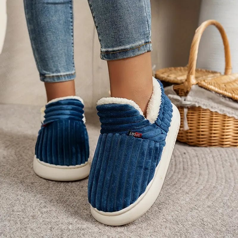 Warm unisex winter slippers with plush lining for the whole family