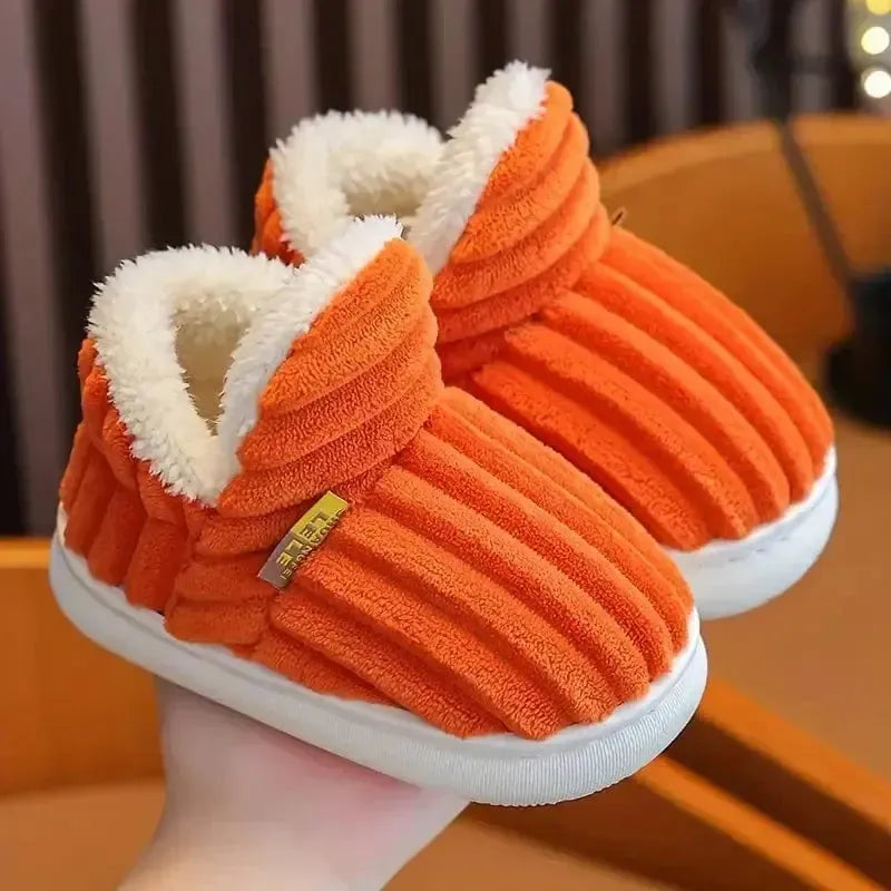 Warm unisex winter slippers with plush lining for the whole family
