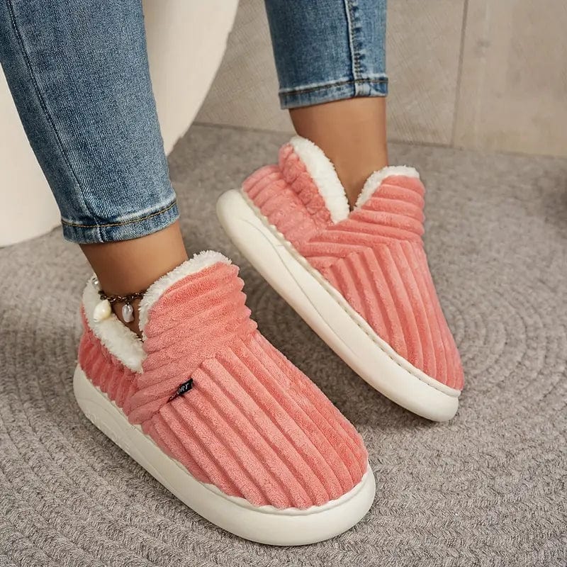 Warm unisex winter slippers with plush lining for the whole family