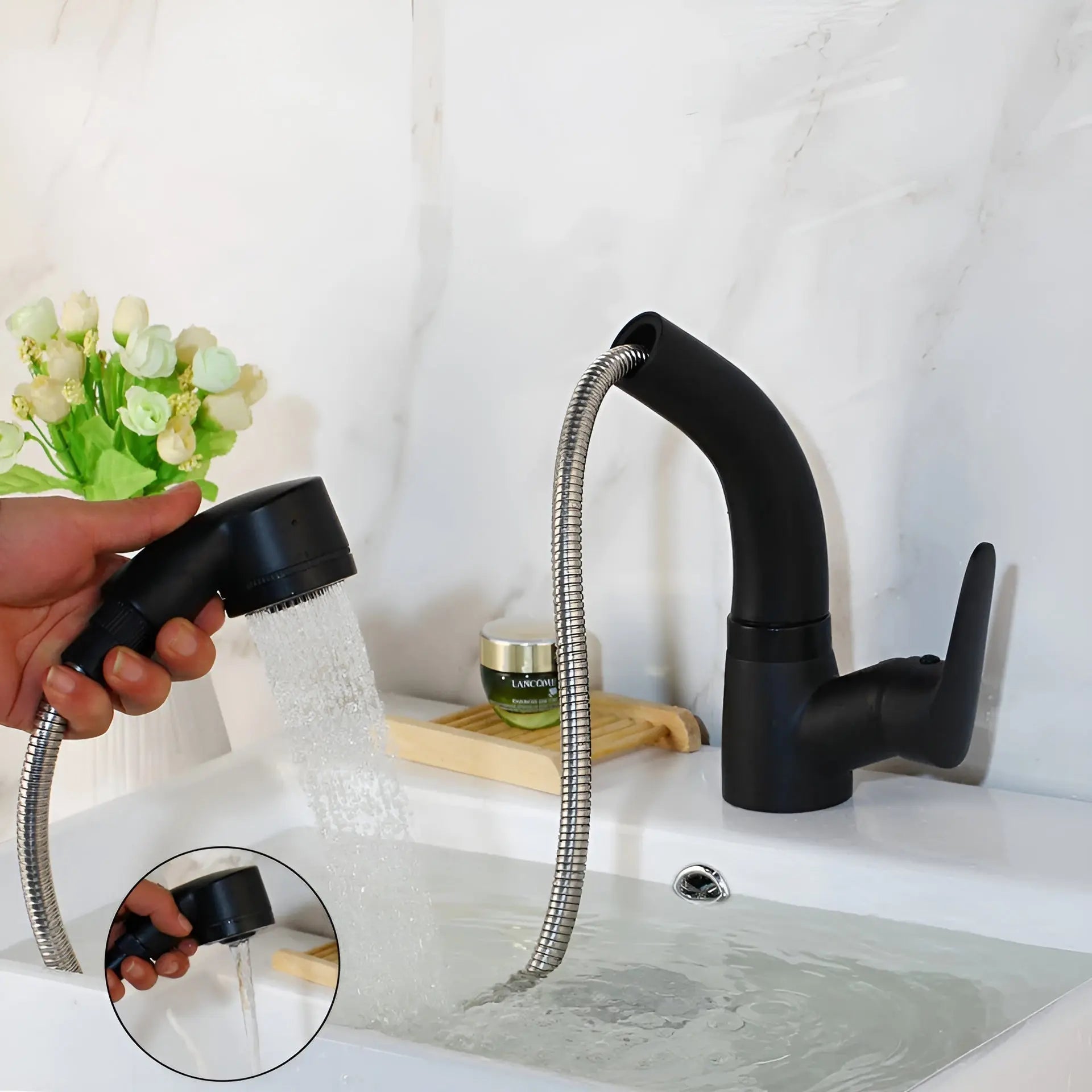 Ausziehbare Waschtischarmatur – Einhebel, matte Oberfläche product image 3