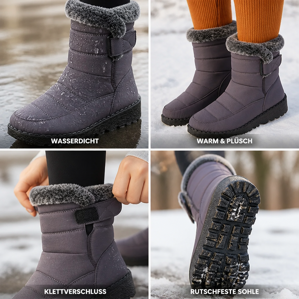 Wasserdichte Damen Winterstiefel mit Plüschfutter und Rutschfester Sohle