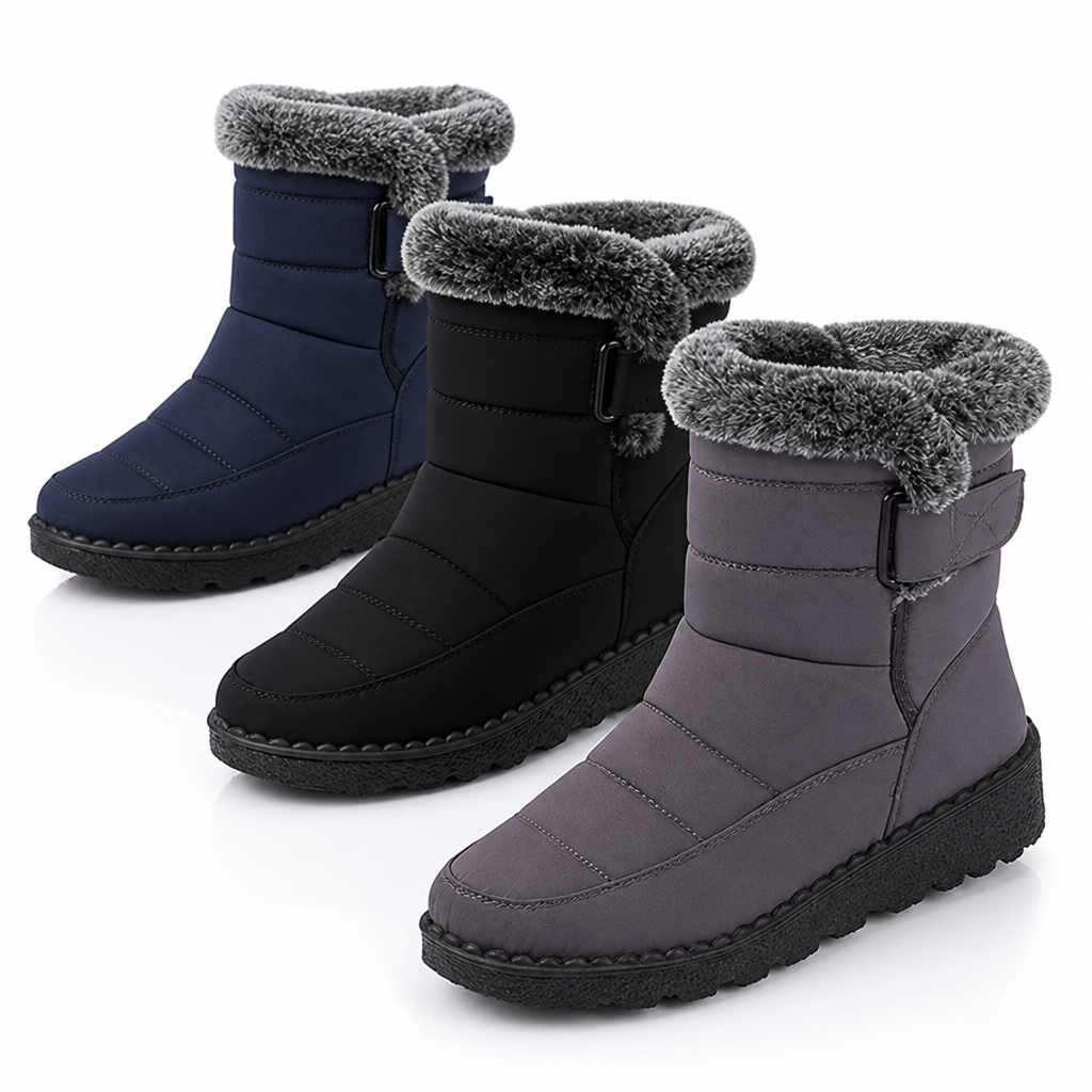 Wasserdichte Damen Winterstiefel mit Plüschfutter und Rutschfester Sohle
