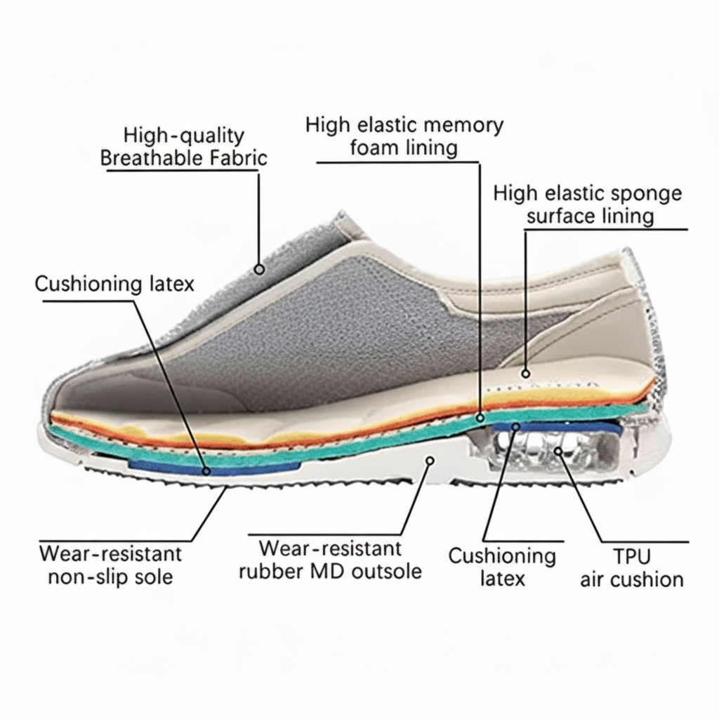 Weite Diabetiker Schuhe mit Memory Foam für geschwollene Füße