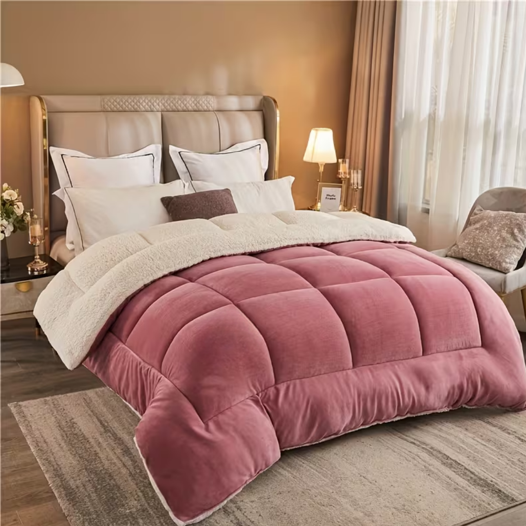 Winterdecke Dreilagig mit Milk Velvet – Warme Steppdecke