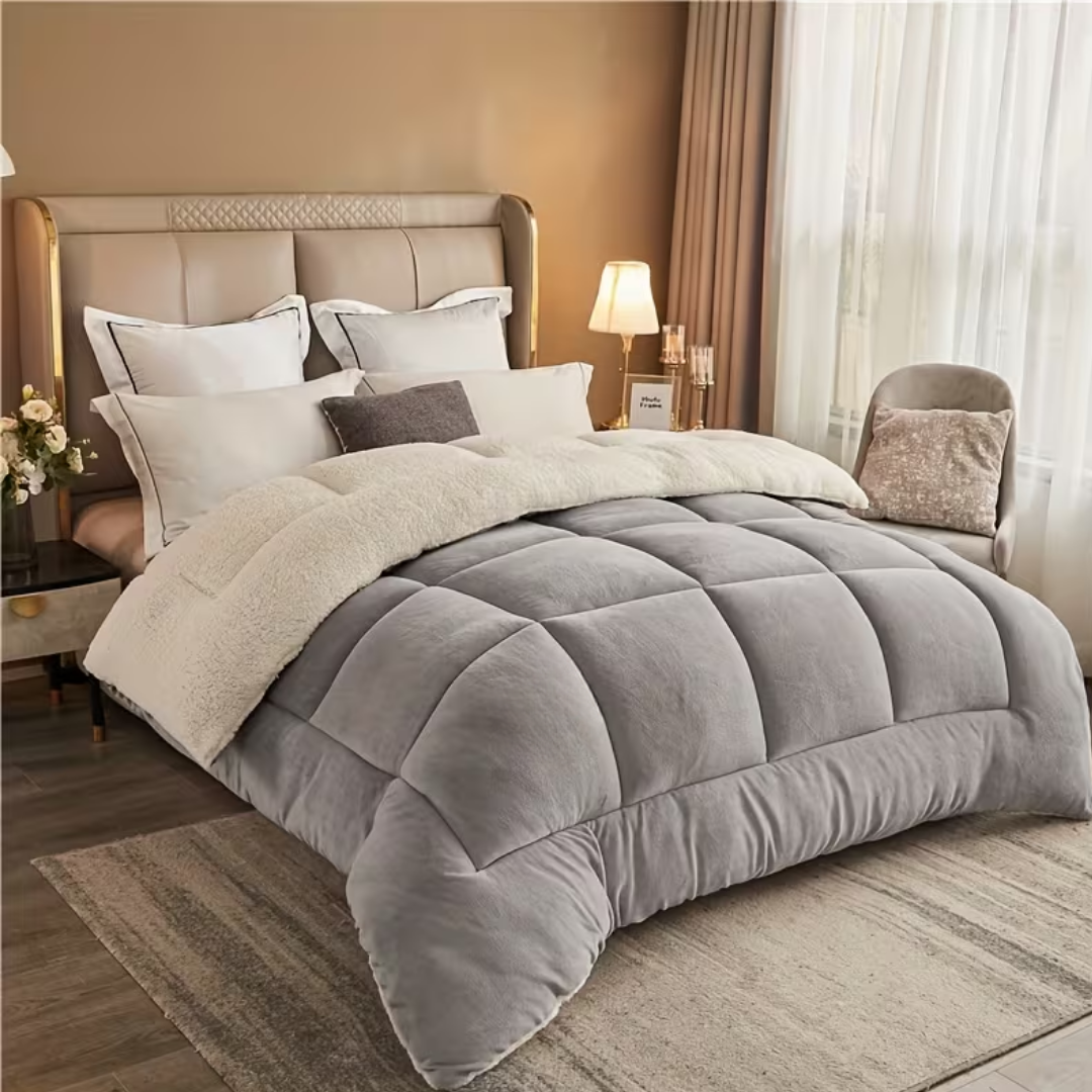 Winterdecke Dreilagig mit Milk Velvet – Warme Steppdecke