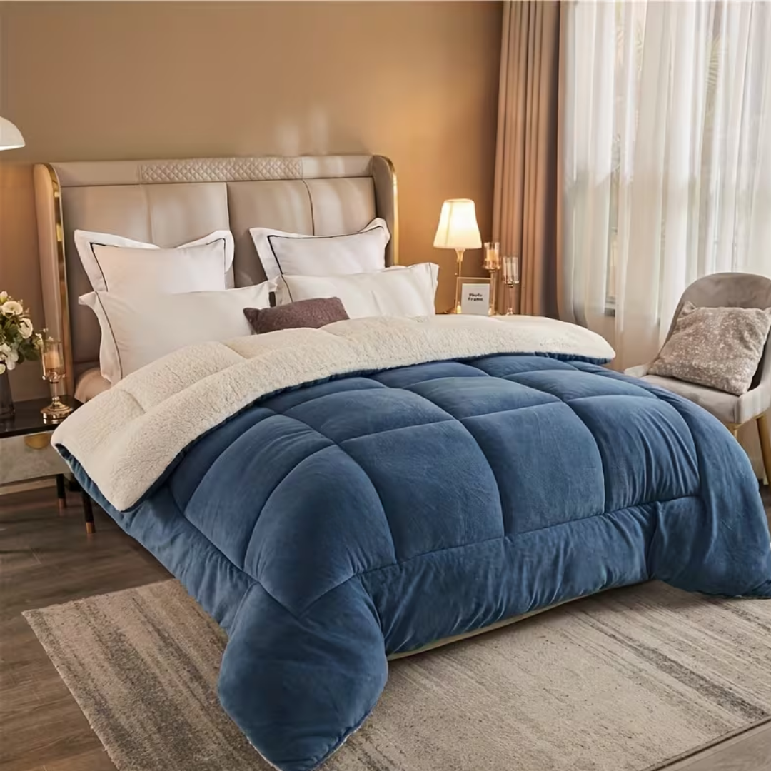 Winterdecke Dreilagig mit Milk Velvet – Warme Steppdecke