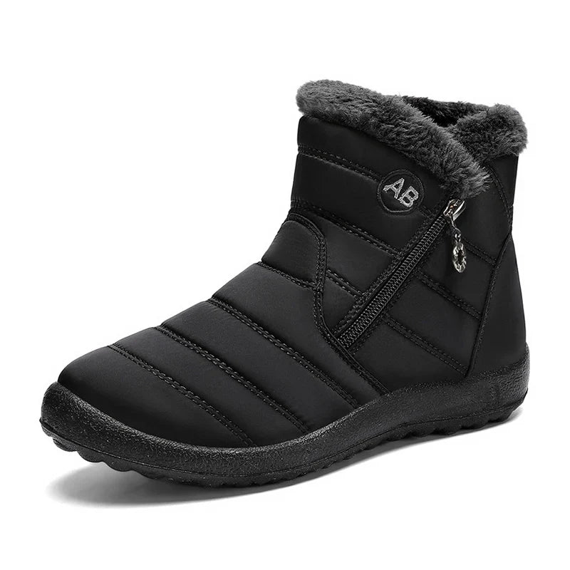 Damen Winterstiefel wasserdicht mit Kunstfell-Futter und Antirutschsohle