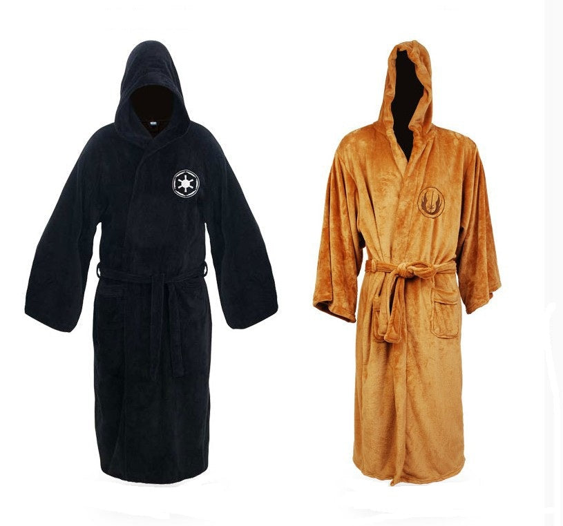 Langer Flanell-Bademantel mit Kapuze für Herren – warm und saugfähig
