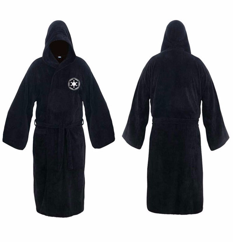 Langer Flanell-Bademantel mit Kapuze für Herren – warm und saugfähig