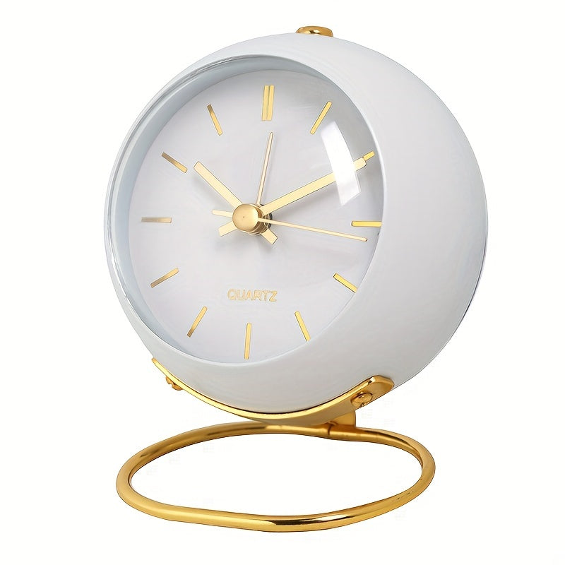 Analog table clock with luminous hands – Scandinavian design