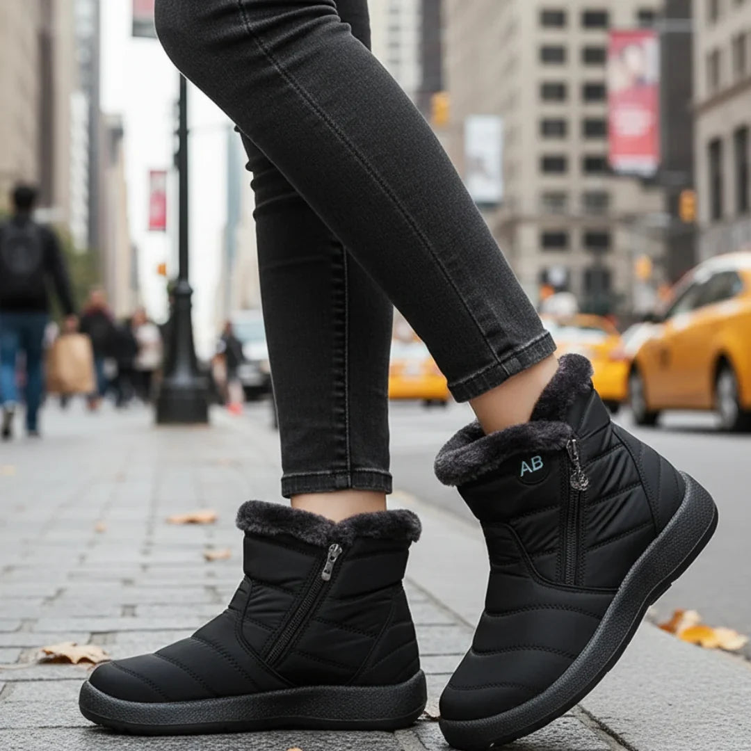 Lined winter boots - water-repellent and slip-resistant