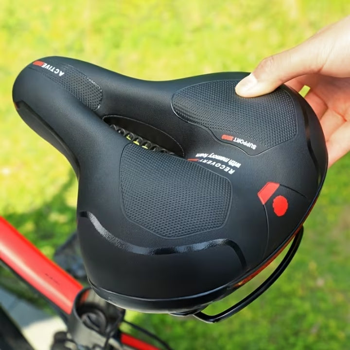 Ergonomischer Fahrradsattel mit Polsterung und Reflektorstreifen