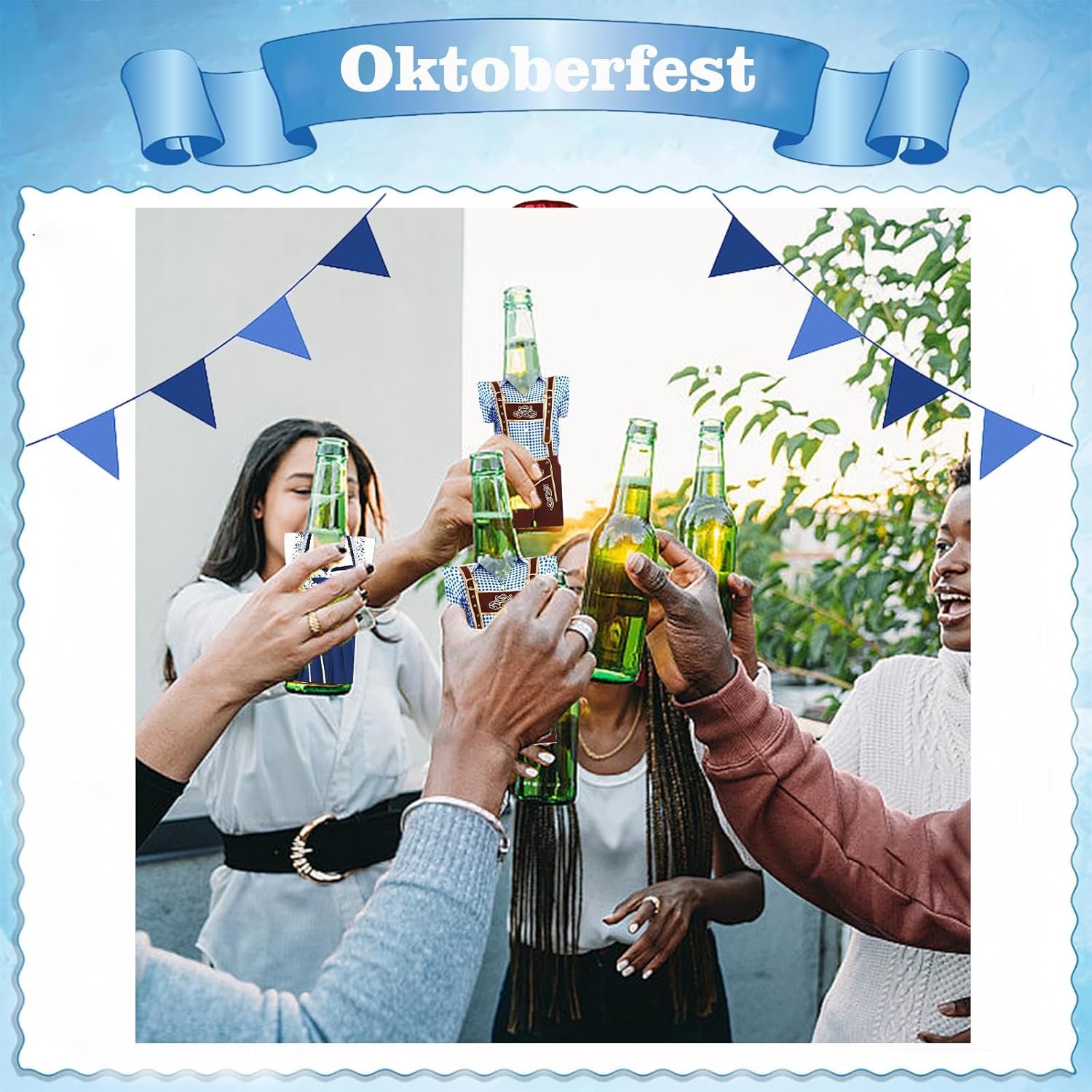 Bottle Cooler Set Neoprene Oktoberfest Dirndl Lederhosen 6 Pieces