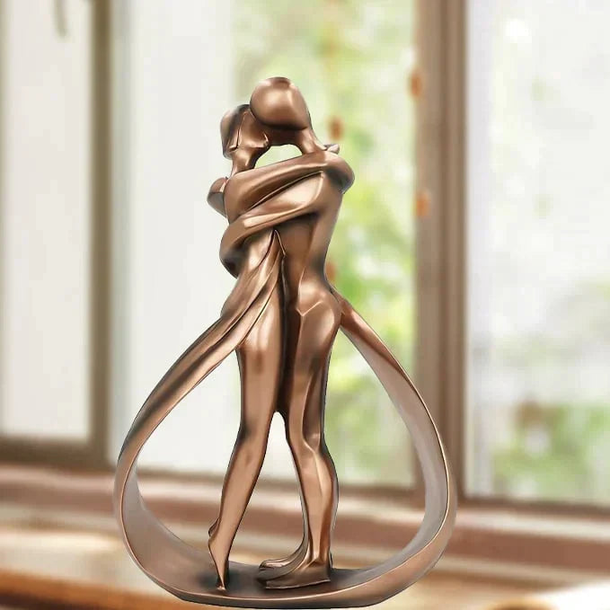 Dekorative Skulptur Bronzeton – Zwei Figuren, zeitloses Design product image 5