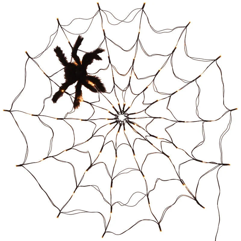 Spider Web Fairy Lights with LED & Remote Control – Halloween Decoration Indoor & Outdoor