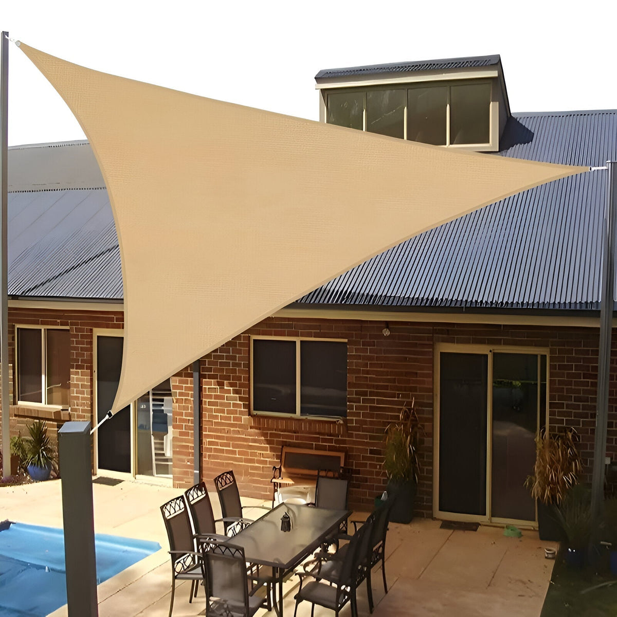 Dreieckiges Sonnensegel mit UV-Schutz für Garten und Terrasse