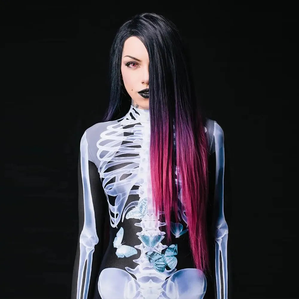 Skelett Ganzkörperanzug mit Röntgen Motiv – Halloween Kostüm Bodysuit